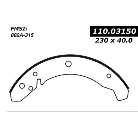 CENTRIC PARTS Centric Brake Shoes, 111.03150 111.03150